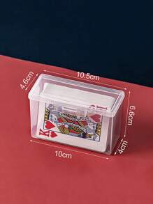 1pc Transparent Plastic Playing Card Storage Box, For Board Game Cards, Trading Cards, Id Card, Business Cards Organizing (box Only) - White - View 3