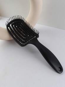 黑色蓬松梳1件湿发重塑按摩头发蓬松镂空干湿两用弹力梳不堵头发
