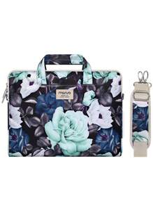 MOSISO Laptop Shoulder Bag Compatible with MacBook Air 15 inch M2 A2941 2023/Pro 16 2023-2019 M2 A2780 M1 A2485 A2141/Pro 15 A1398, 15-15.6 inch Notebook, Succulent Briefcase Sleeve Case with Belt - màu đen - Xem 1