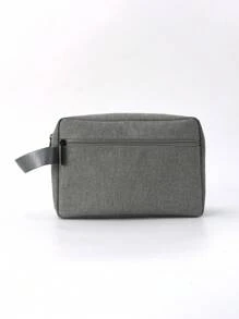 1pc Travel Men's Toiletry Bag Women Cosmetic Case Waterproof Ladies Makeup Bag Beauty Wash Pouch Handbag Organizer Toiletry Bags Summer Travel Essentials For Beach Vacation Holiday School Supplies Dorm Essentials Back To School - Grey - View 3