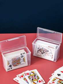 1pc Transparent Plastic Playing Card Storage Box, For Board Game Cards, Trading Cards, Id Card, Business Cards Organizing (box Only) - White - View 5