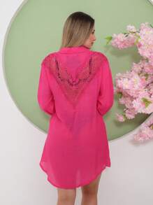 Women Kimonos - 玫紅色 - 查看 2