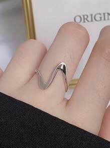 Fashionable and Popular Men Hollow Out Cuff Ring Stainless Steel for Jewelry Gift and for a Stylish Look