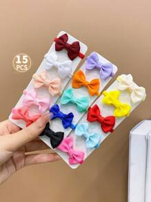 15pcs Girls' Cute Small Butterfly Shaped Hair Ties In Different Colors - Multicolor - View 3