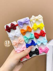 15pcs Girls' Cute Small Butterfly Shaped Hair Ties In Different Colors - Multicolor - View 5