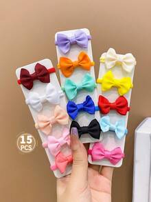 15pcs Girls' Cute Small Butterfly Shaped Hair Ties In Different Colors - Multicolor - View 4