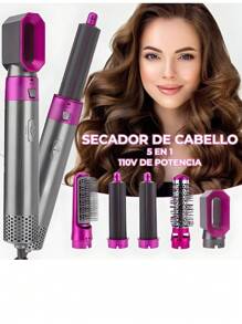 5-In-1 Hair Styler Set, Multifunctional Electric Professional Curling Iron. - Hot Pink - View 8