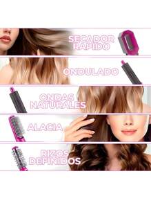 5-In-1 Hair Styler Set, Multifunctional Electric Professional Curling Iron. - Hot Pink - View 9