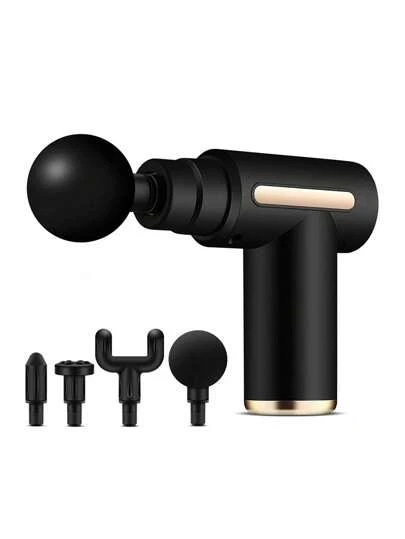 Pistola portátil de masaje fascial pistola de impacto eléctrico masajeador de pistola de impacto cuerpo con pantalla táctil LED relajante 4 cabeza de masaje reemplazable