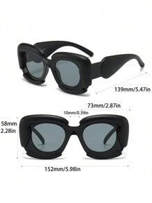 1 pieza Gafas con forma cuadrada de diseño de estilo de nube expandible de moda para mujer, gafas decorativas de para usar en la calle, la playa, accesorios de playa para mujer, de , regalos de prendas básicas de otoño e invierno para atuendos casuales y de negocios de mujer
