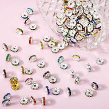 6mm銀鍍斯洛伐克水晶鑲嵌圓球間隔珠,適用於手鍊首飾製作的散珠 - 6毫米 - 查看 5