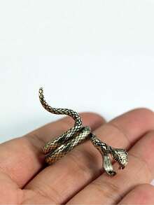 1 Pieza Cenicero Con Forma De Anillo Creativo Con Diseño De Serpiente, Anillos Únicos Para Sostener Cigarrillos Para Fumadores - Dorado - Ver 2