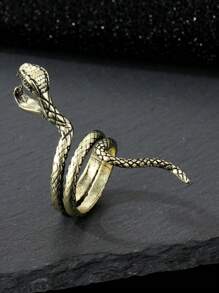 1 Pieza Cenicero Con Forma De Anillo Creativo Con Diseño De Serpiente, Anillos Únicos Para Sostener Cigarrillos Para Fumadores - Dorado - Ver 1