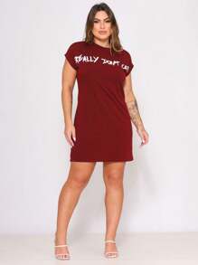 Women Dresses - 紅木色 - 查看 1