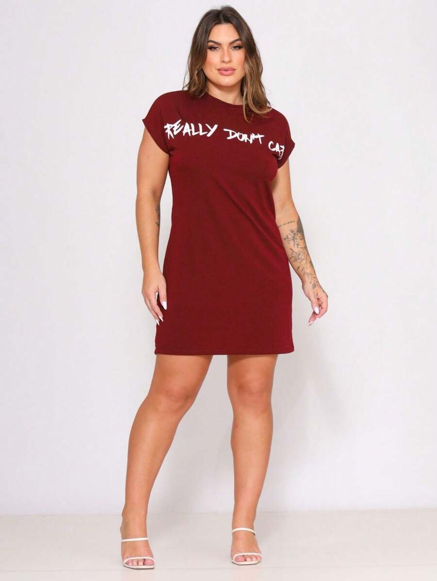 Women Dresses - 紅木色 - 查看 1