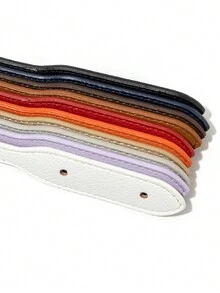 2pcs Solid Color Pu Leather Replacement Bag Straps - Brown - View 7