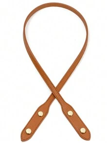 2pcs Solid Color Pu Leather Replacement Bag Straps - Brown - View 2