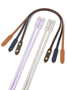 2pcs Solid Color Pu Leather Replacement Bag Straps - Brown - View 1