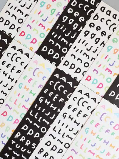 2pcs Random Letters Pattern Sticker Back To School