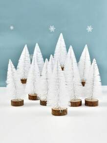 6 cái - Cây thông noel , Giáng sinh Đồ trang trí , Nhân tạo Cây , Nhà  Đồ trang trí , Bàn Đồ trang trí - trắng - Xem 1