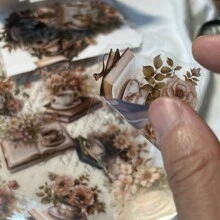 30 cái/gói PVC Retro Cà phê & Phong cách sách Tạp chí Hình dán Bộ Với Retro Phong kín Hình dán Đối với Trang trí DIY - Nhiều màu - Xem 2