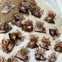 30 cái/gói PVC Retro Cà phê & Phong cách sách Tạp chí Hình dán Bộ Với Retro Phong kín Hình dán Đối với Trang trí DIY - Nhiều màu - Xem 3