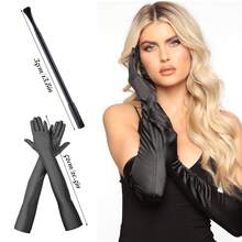 1920年代配件女性盛裝套裝,復古髮箍,香煙支架,長手套,手鍊和項鍊(套裝2)