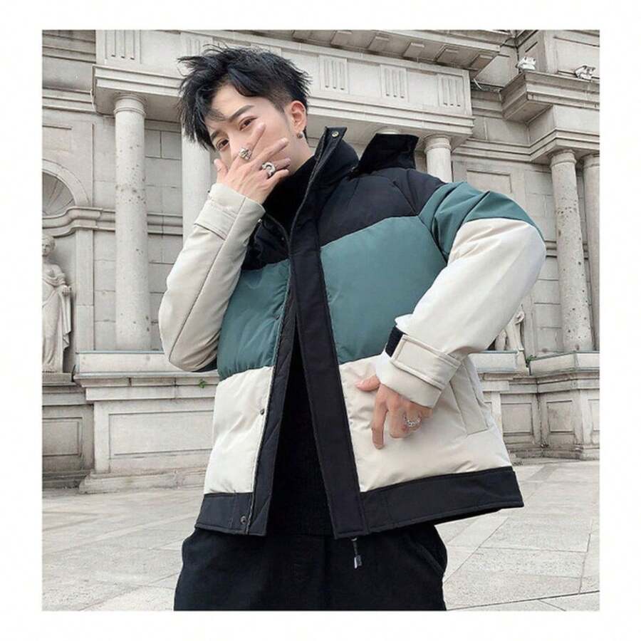 Chamarra Abrigo Invierno Pluma Ganso Para Hombre Con Capucha - Verde - Ver 1