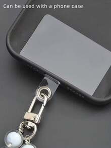 10pcs Simple Multicolor Pvc Phone Strap Pad Diy Accessory Suitable For Men And Women To Match Phone Strap - White - View 3