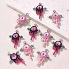 5 piezas Material para hacer joyas de mujer: aleación metálica líquida de colores con forma asimétrica de ala y ojo, para pulsera, collar, pendientes