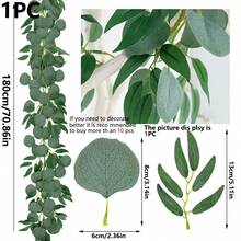 1入組人工植物,桉葉,藤蔓,diy花圈材料,婚禮裝飾,家居裝飾,臥室,客廳,浴室,牆面裝飾,室外花園,學校生日派對用品,情人節和新年禮物
