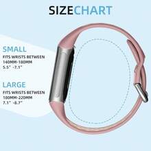 可用於fitbit Charge 5/charge 6的運動矽膠錶帶,防水柔軟可調節透氣運動錶帶 - 粉砂色 - 查看 5