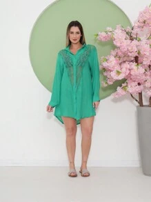 Women Kimonos - màu xanh lá - Xem 5