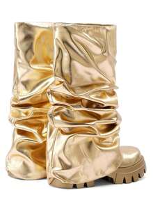 golden metallic boots - Gold - View 4