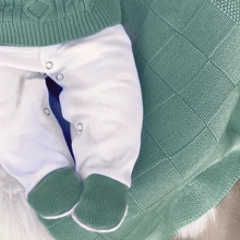 Nika Baby Saída de maternidade tricô verde chá