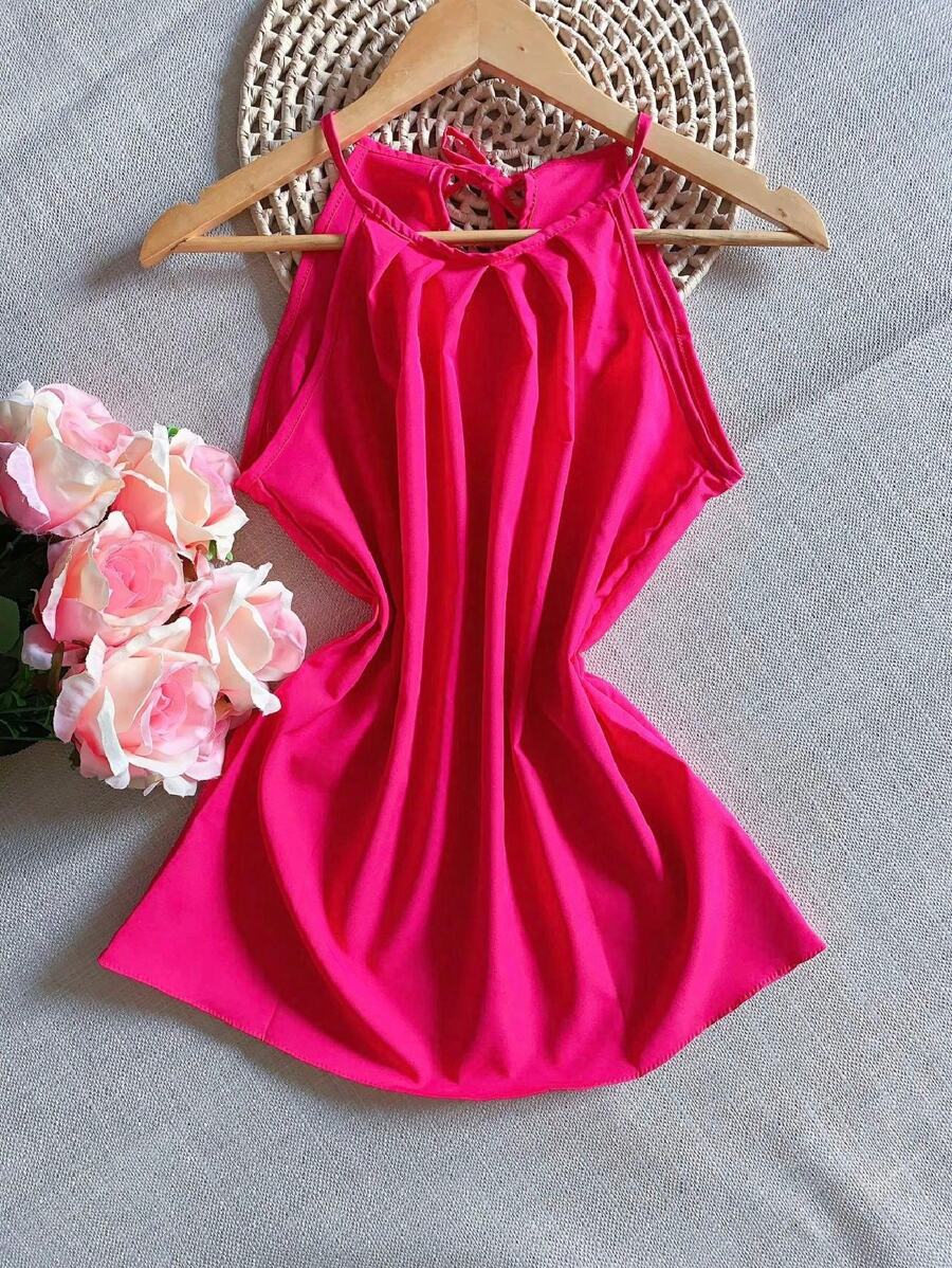 Women Tank Tops & Camis - Màu Hồng Tươi - Xem 1