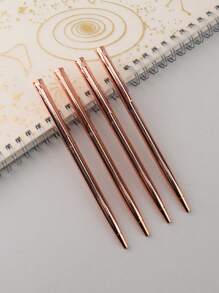 1pc Metallic Twist Ballpoint Pen - Rose Gold - View 1