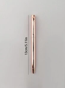 1pc Metallic Twist Ballpoint Pen - Rose Gold - View 5