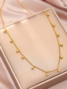 1 件不鏽鋼項鍊簡約風格迷你珍珠鍊時尚奢華女式吊墜,派對禮物,新品到貨