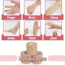 6入組薑黃色自粘綁帶,適用於室外運動如健身、單車、舉重和足球