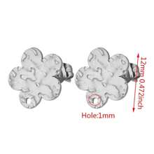 6 件不銹鋼多款式圓盤耳環柱環錘打圓盤耳環底座 Diy 珠寶配件耳環 - 耳環 - 查看 25