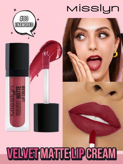 Misslyn 丝绒哑光唇釉，轻盈持久，显色度高，质地柔滑如丝绒，高饱和度哑光色调，有效对抗干燥，Y2K妆容，适合派对、海滩、旅行、度假、露营、户外活动，玫瑰时尚新年妆容，最佳旅行假日角色扮演色彩，校园魅力氛围，春节，情人节礼物