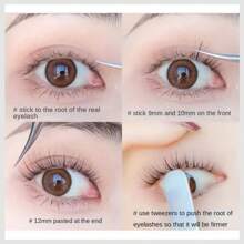 1pc/2pcs Bent Stainless Steel False Eyelash Applicator Makeup Tweezers - Silver - View 3