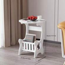Mesa Redonda Mini Creativa De Estilo Europeo Y Sencilla Para La Sala De Estar, El Dormitorio, La Mesita De Noche Y Pisos Pequeños - Blanco - Ver 2