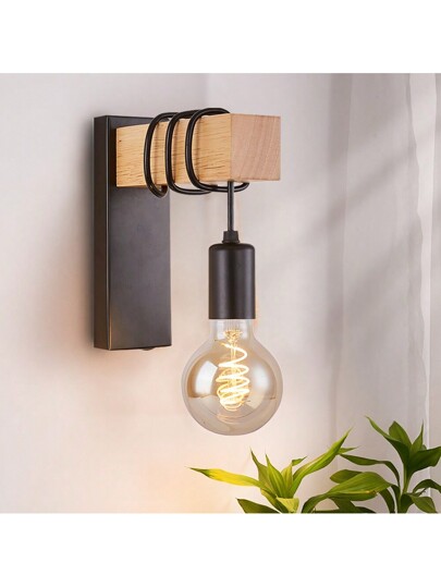 Retro Wood Wand Lamp E27 Moderne Minimalist Indoor Hang Sconc Fixture Home Bedside Bedroom Lighting Stair Verlichting