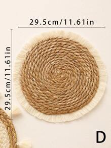 1 件波西米亚风壁篮装饰,扁平编织篮壁挂装饰,圆形流苏白色花边挂毯壁饰艺术,手工藤条柳条海草壁篮装饰用于家庭壁饰,波西米亚风壁饰,壁篮装饰,波西米亚风篮子,波西米亚风壁饰,篮子壁饰,柳条壁饰,波西米亚风壁篮,圆形波西米亚风壁篮装饰适用于客厅或卧室(天然稻草,颜色随机),家居装饰,房间装饰,壁饰礼物生日毕业 - 彩色 - 查看 7