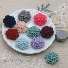 50pcs Random Color Small Flower Resin Diy Jewelry Accessories - Multicolor - View 4