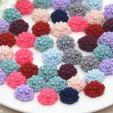 50pcs Random Color Small Flower Resin Diy Jewelry Accessories - Multicolor - View 1