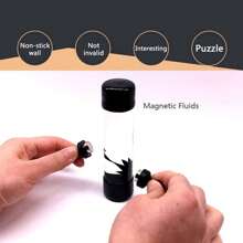 磁流体方形磁流体创意磁性科学玩具，减压成人发泄玩具，磁性液体展示瓶小礼物 1 件磁性液体展示架 + 2 件磁铁 - 黑色 - 查看 10