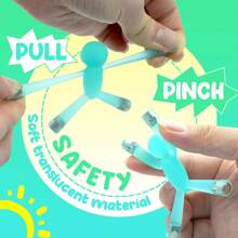 Mini Man Magnetic Toy, Translucent Novelty Toys, Rubber Magnet Men Toy Fridge Magnets Humanoid Magnetic Toy (Color Random) - Multicolor - View 3